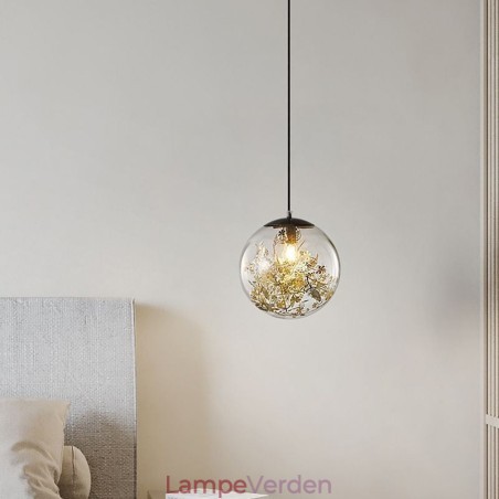 Glaskugle pendant lys blade jule hængende belysning Glaskugle pendant lys blade jule hængende belysning
