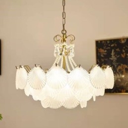 Europæisk glas pendant lys post moderne kammusling hængende lys
