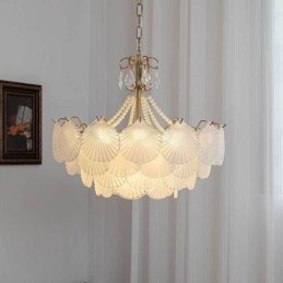 Europæisk glas pendant lys post moderne kammusling hængende lys