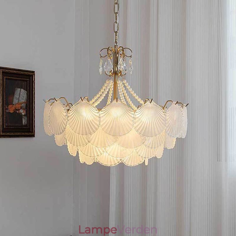 Europæisk glas pendant lys post moderne kammusling hængende lys