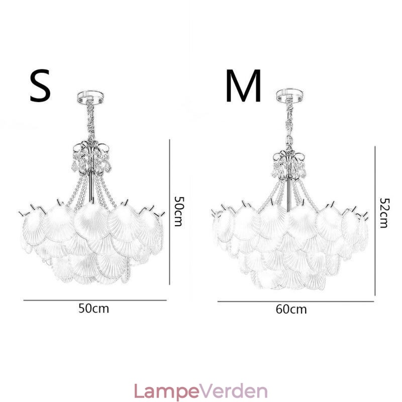 Europæisk glas pendant lys post moderne kammusling hængende lys