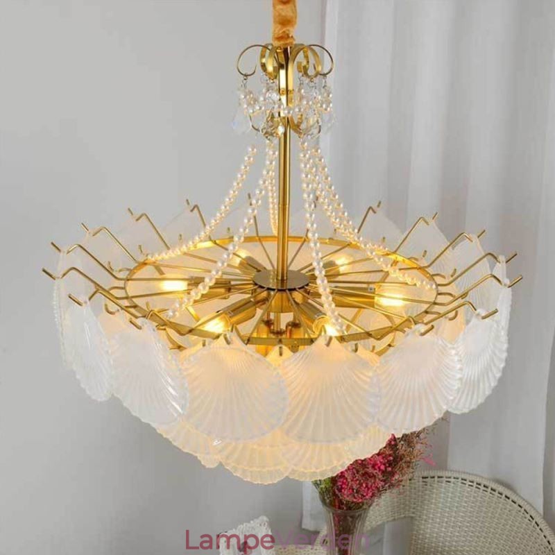 Europæisk glas pendant lys post moderne kammusling hængende lys