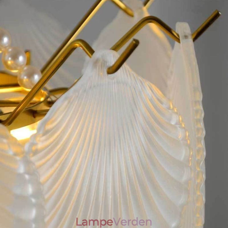 Europæisk glas pendant lys post moderne kammusling hængende lys