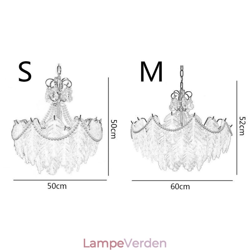 Europæisk glas hængelys Post Moderne blad hængende lys