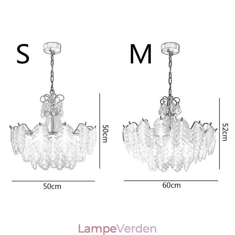 Elegant Glas Pendel Light Leaf Pendel Light