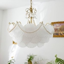 Europæisk glas pendel Elegant kammusling hængende lys