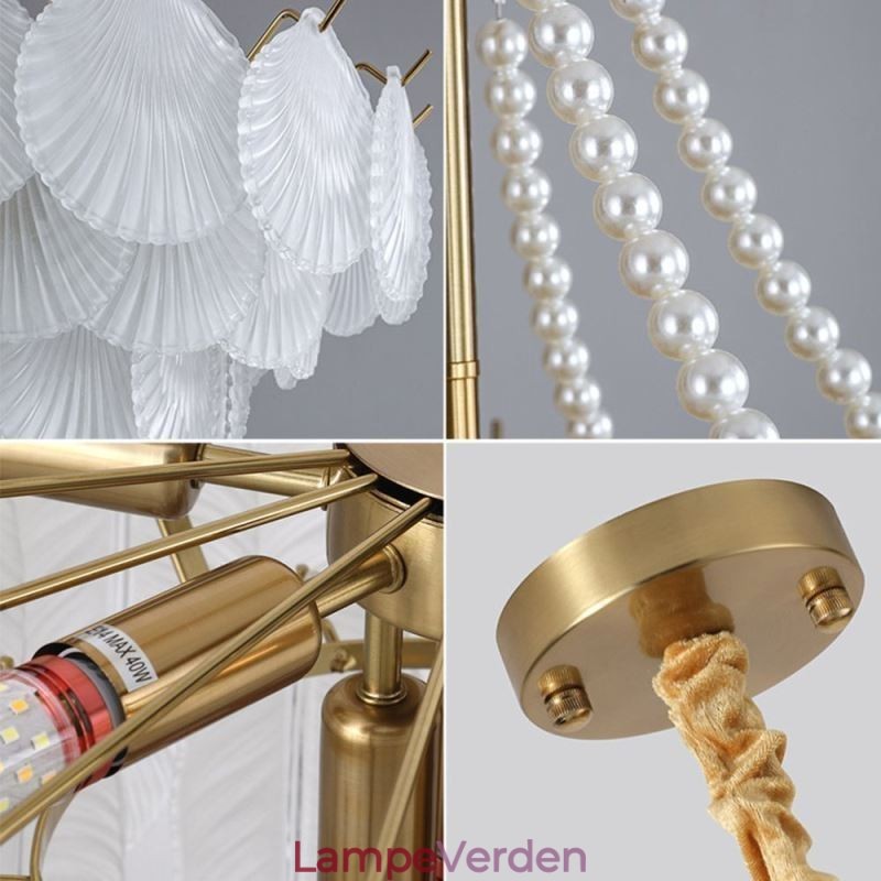Europæisk glas pendel Elegant kammusling hængende lys