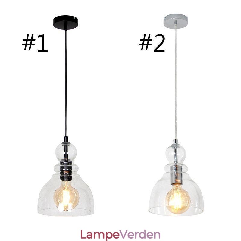 Moderne jern vedhængslampe Kalebass glas hængende lys