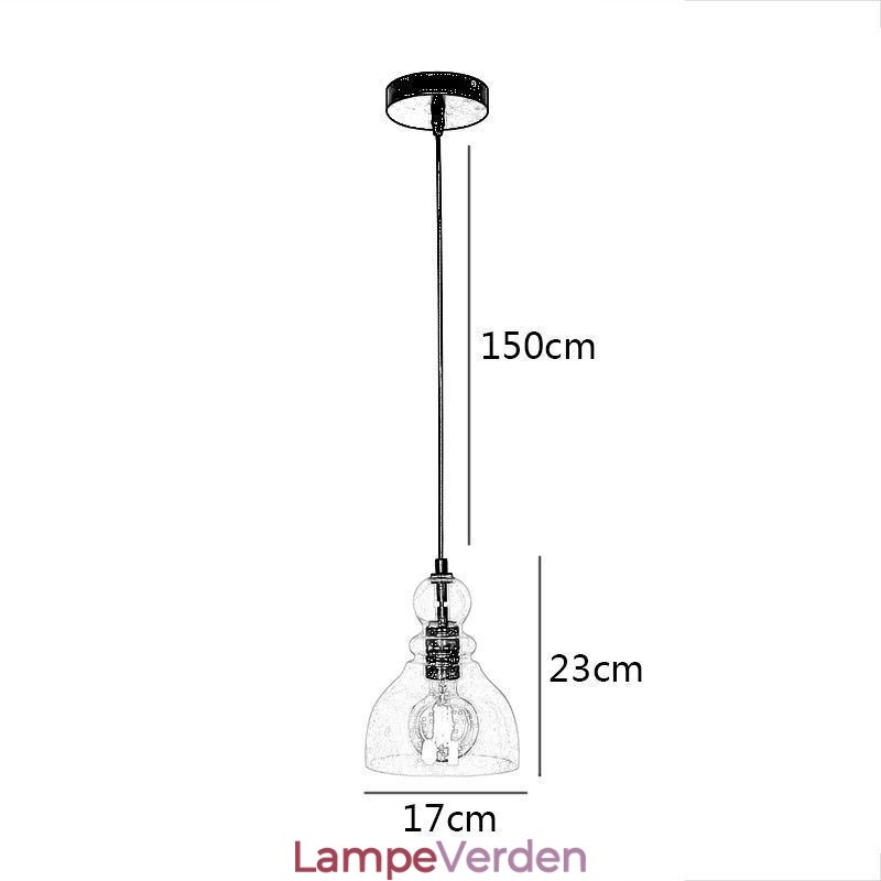 Moderne jern vedhængslampe Kalebass glas hængende lys