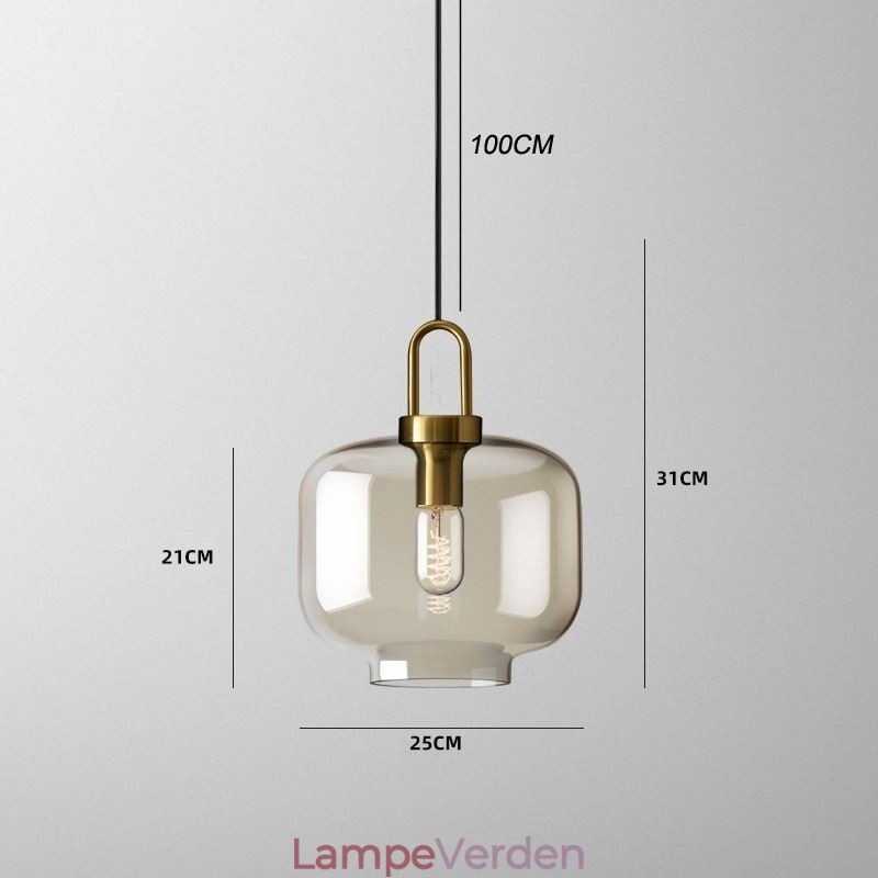 3 lys pendel med glas skærmø