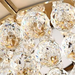 Traditionel klassisk rustik Lodge Krystal Messing Metal Flush Mount