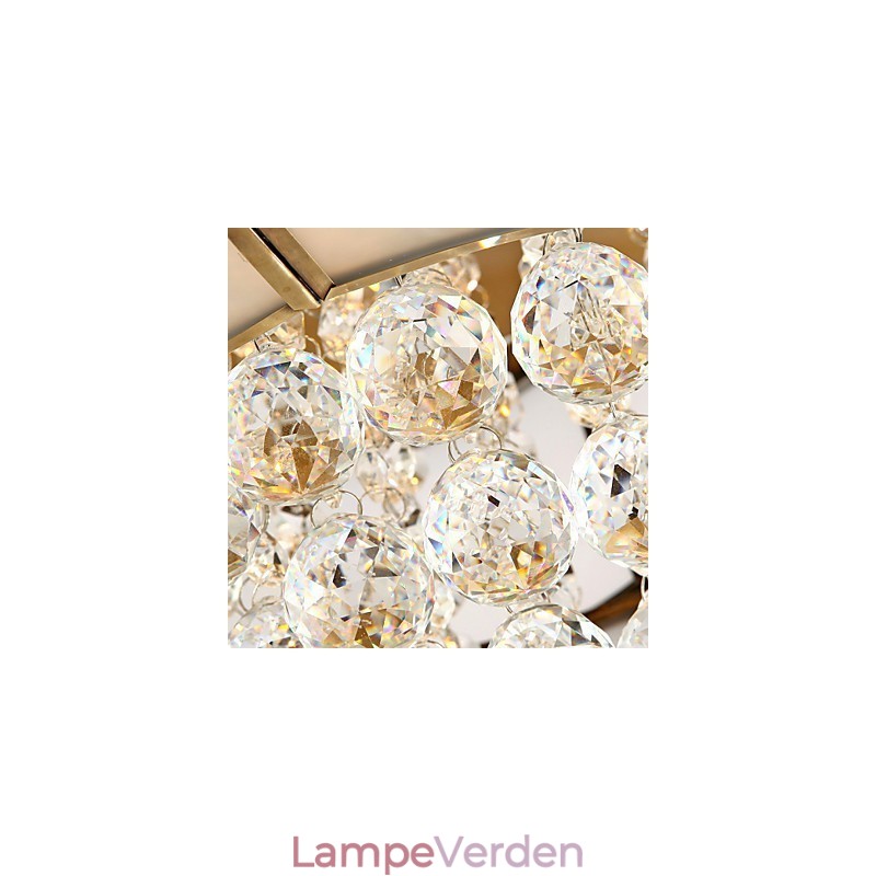 Traditionel klassisk rustik Lodge Krystal Messing Metal Flush Mount