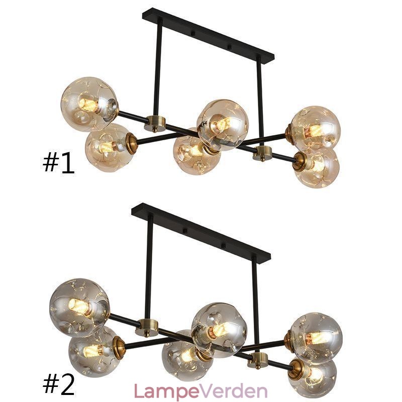 6 lys moderne glasloftslys Magic Bean lysarmatur