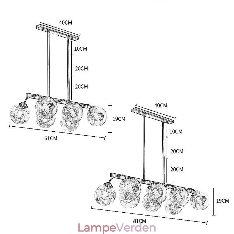 Magic Bean Pendel Light Glas Globe Lighting