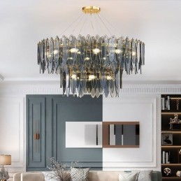 Moderne rund glas pendant lys Elegant glas lysekrone