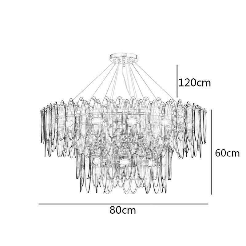 Moderne rund glas pendant lys Elegant glas lysekrone