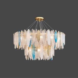 Moderne rund glas pendant lys Elegant glas lysekrone