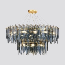 Moderne rund glas pendant lys Elegant glas lysekrone