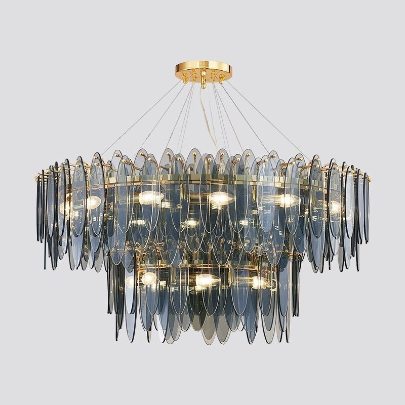 Moderne rund glas pendant lys Elegant glas lysekrone