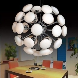 ModernYestaurant Lampe Enkel cirkulær glas kunst pendel europæisk stil
