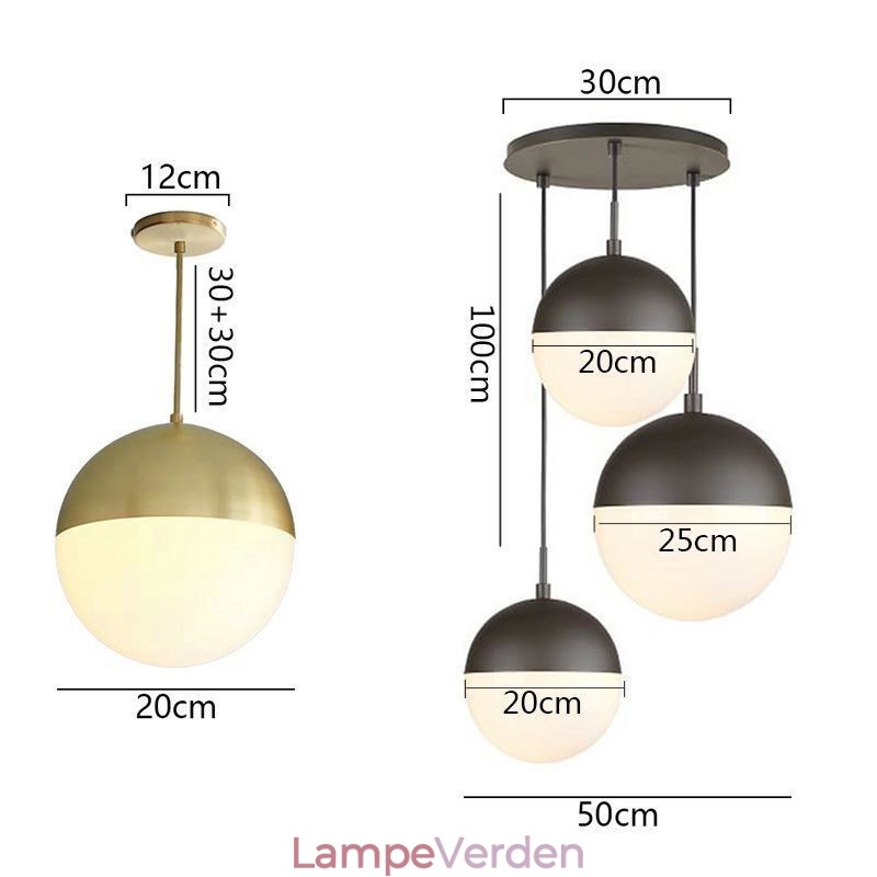 Moderne glaskugle vedhængslampe Island Ideas Lamp