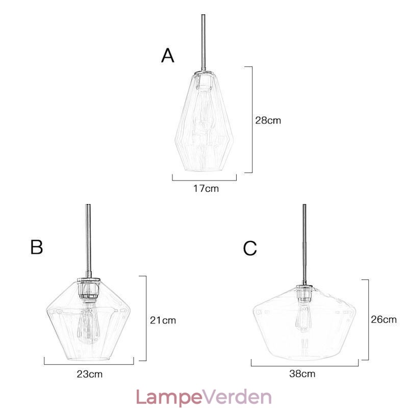 Moderne simpelt glas pendellampe