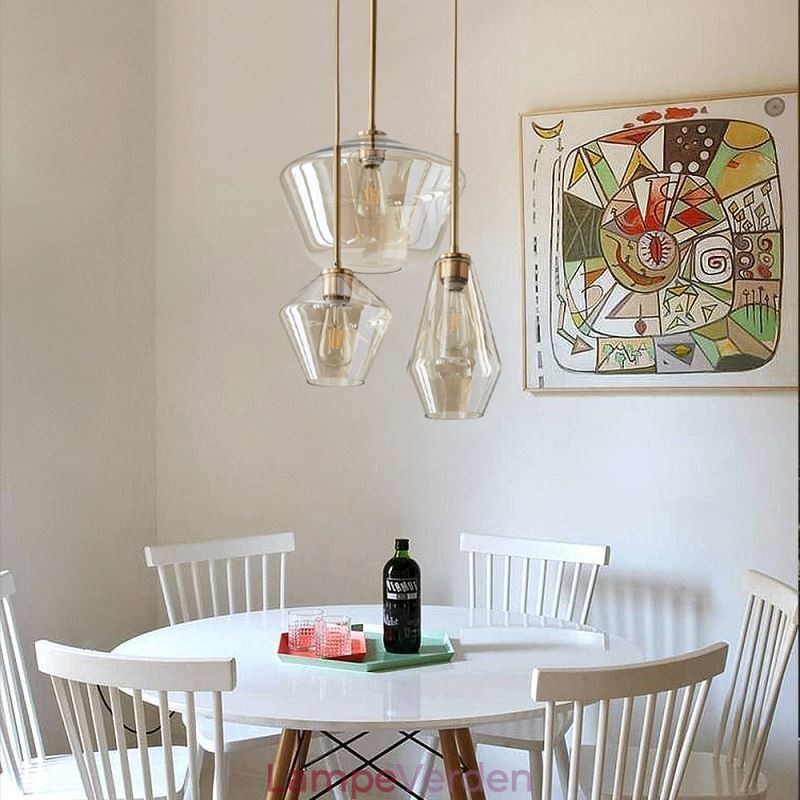 Moderne simpelt glas pendellampe