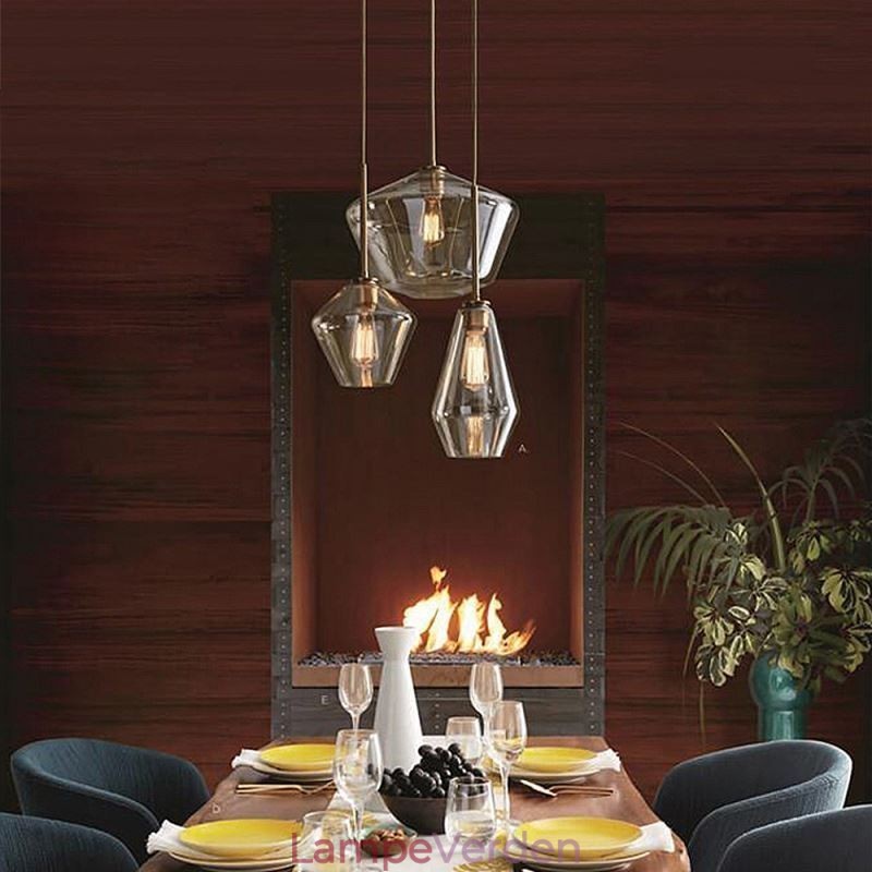 Moderne simpelt glas pendellampe