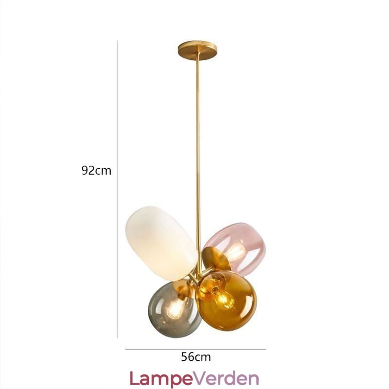 Nordic Unique Pendel Lys Farvet Glas Prinsesse Ballon Lys Børn