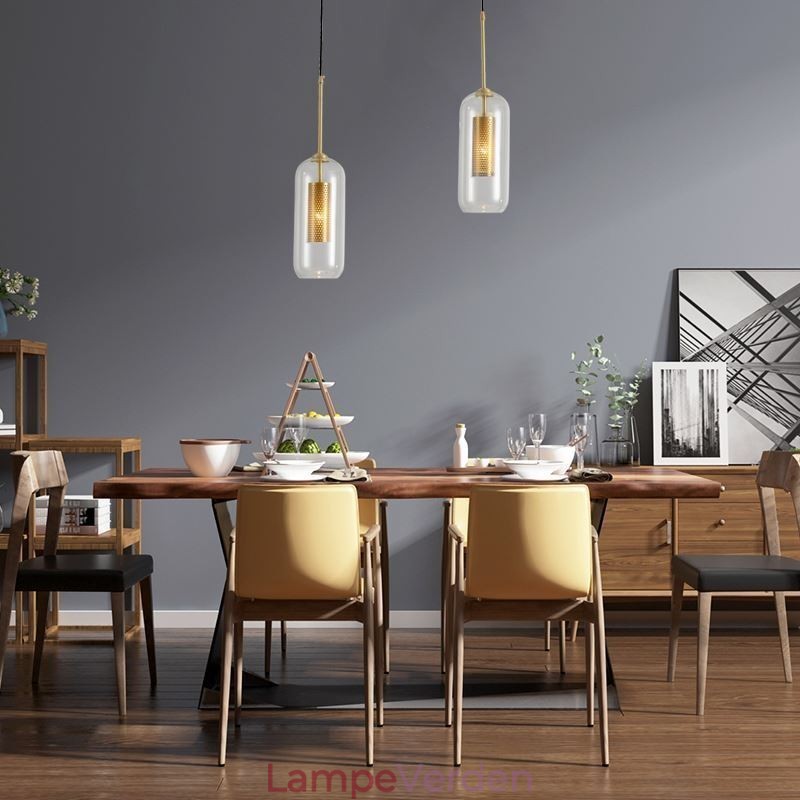 Nordic Pendel i klart glas Unik Pendel i indre messing, udhulet