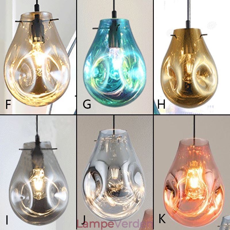 Farverigt pendant lys sæbeboble glas loft lys ø lampe