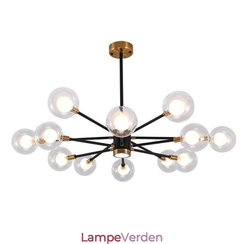 Nordisk Glas Pendel Mælkehvid Rund Lampe Lysekrone Belysning