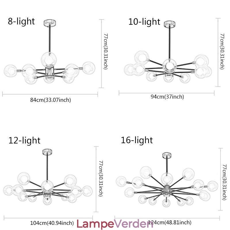 Nordisk Glas Pendel Mælkehvid Rund Lampe Lysekrone Belysning