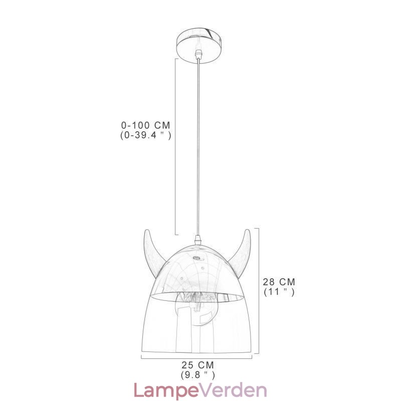 Klassisk glas pendel træ horn lampe kreativ belysning