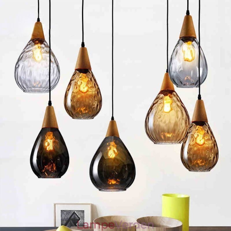 Pendellampe Dråbeglas skærmlampe lys