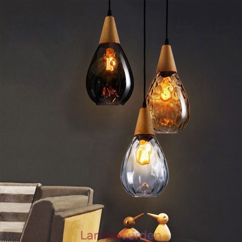 Pendellampe Dråbeglas skærmlampe lys
