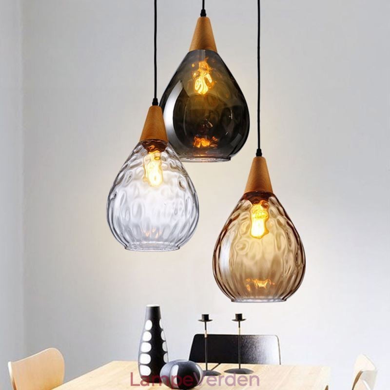 Pendellampe Dråbeglas skærmlampe lys