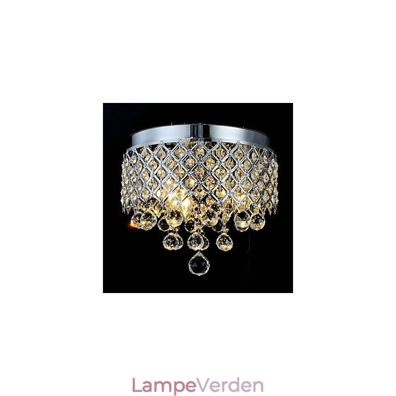 Traditionel Klassisk Krystal Chrome Metal Flush Mount