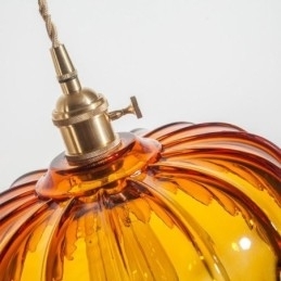 Moderne retro glas pendel belysning blomsterskærm lampe med twist switch lys