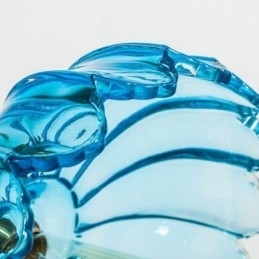 Moderne retro glas pendel belysning blomsterskærm lampe med twist switch lys