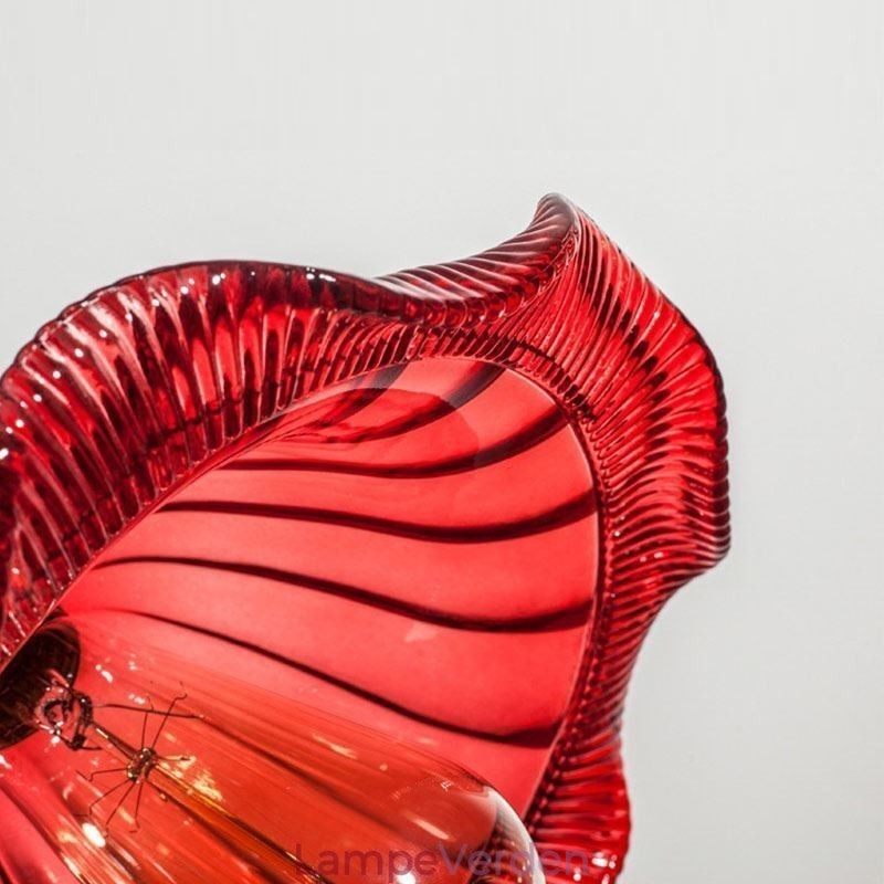 Vintage farverig ribbet glas pendel lampe med twist switch lys