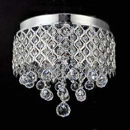 Traditionel Klassisk Krystal Chrome Metal Flush Mount