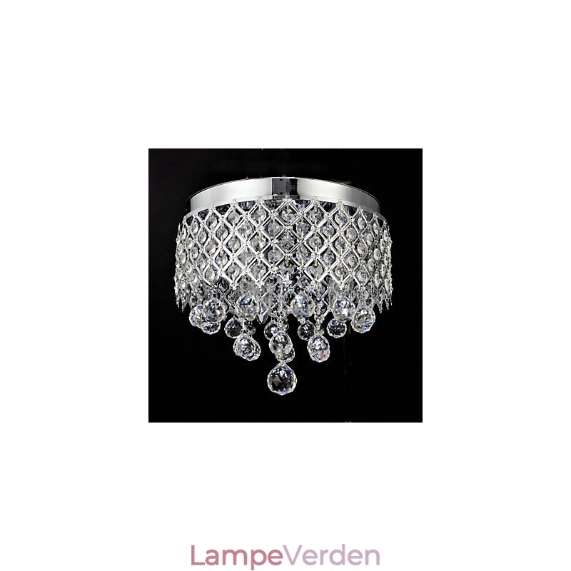 Traditionel Klassisk Krystal Chrome Metal Flush Mount