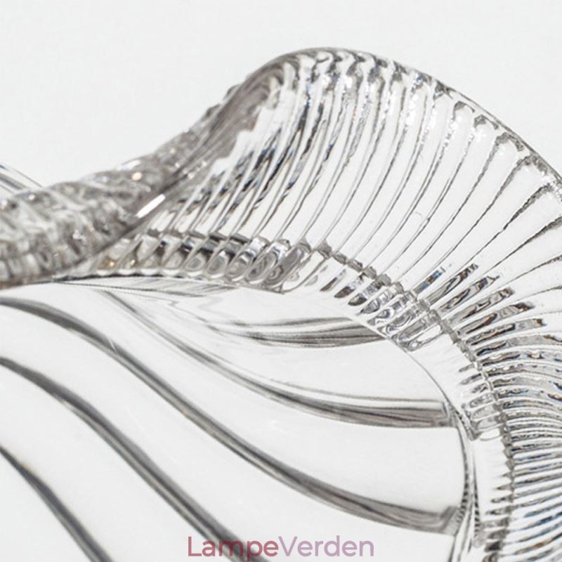 Vintage farverig ribbet glas pendel lys blomsterskærm lampe med twist switch lys