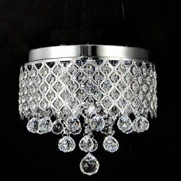 Traditionel Klassisk Krystal Chrome Metal Flush Mount
