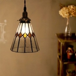 Rustik loftslampe Pendel i farvet glas