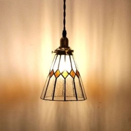Rustik loftslampe Pendel i farvet glas