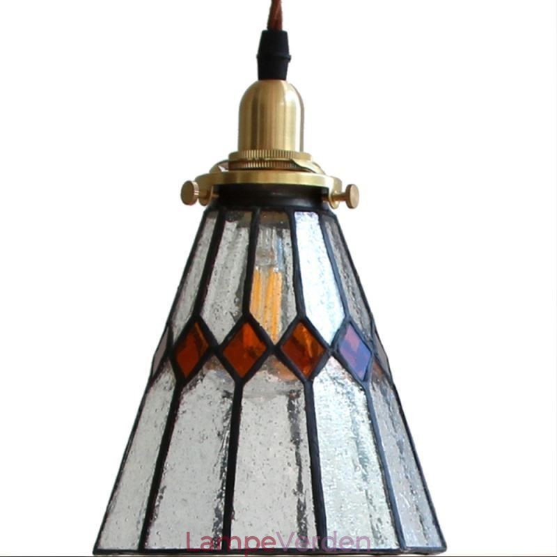 Rustik loftslampe Pendel i farvet glas