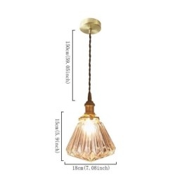 Pendellampe i klar diamant-ribbet glas