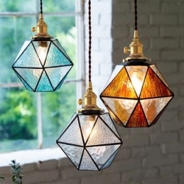 Geometrisk farvet glas Farmhouse Pendel Light